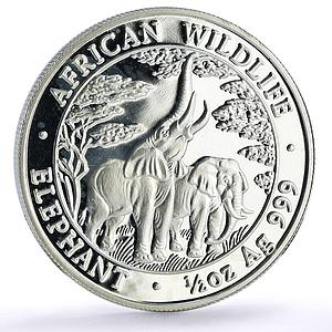 Zambia 2000 kwacha African Wildlife Elephants Fauna proof silver coin 2003