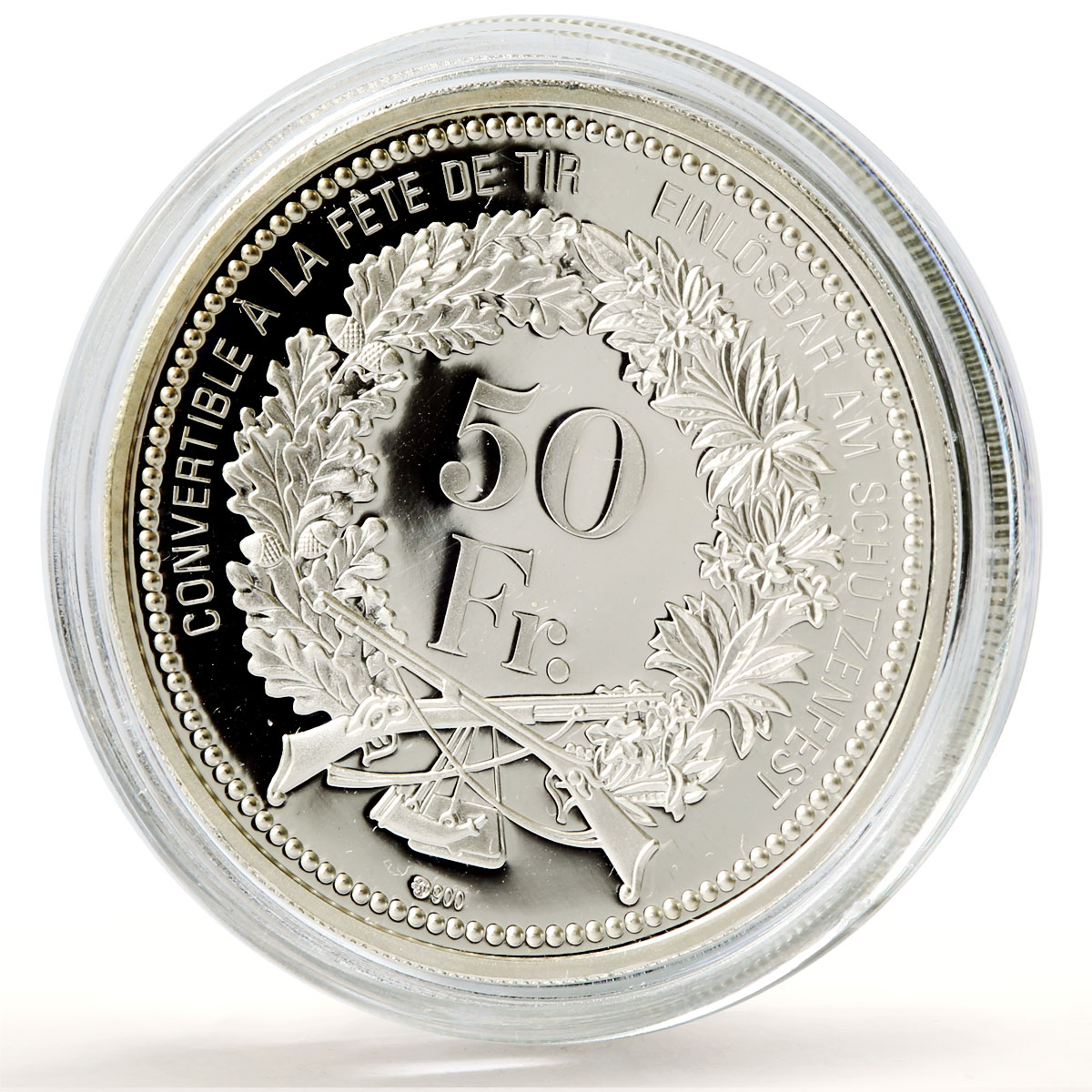 Switzerland 50 francs Schaffhausen Shooting Festival Thaler silver coin 2014