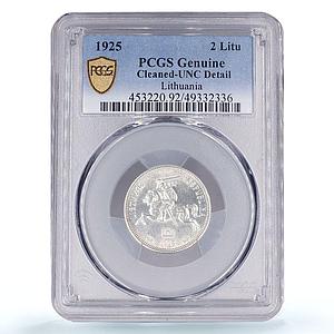 Lithuania 2 litu Republic Regular Coinage KM-77 UNC PCGS silver coin 1925