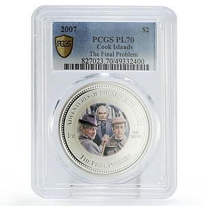 Cook Islands 2 dollars Sherlock Holmes Final Problem PL70 PCGS silver coin 2007