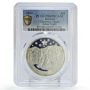 Kiribati 10 dollars Christmas Silent Night Horse PR69 PCGS silver coin 2012