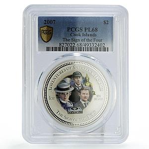 Cook Islands 2 dollars Sherlock Holmes Sign of Four PL68 PCGS silver coin 2007