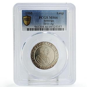 Italy Seborga 1 luigino King Georgio I Coinage X#11 MS66 PCGS silver coin 1995