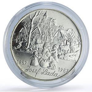 Czechoslovakia 500 korun Painter Josef Lada Art silver coin 1987