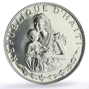 Haiti 50 gourdes Mother with Child proof silver coin 1973