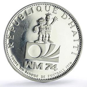 Haiti 25 gourdes Football World Cup in Germany Players proof silver coin 1973