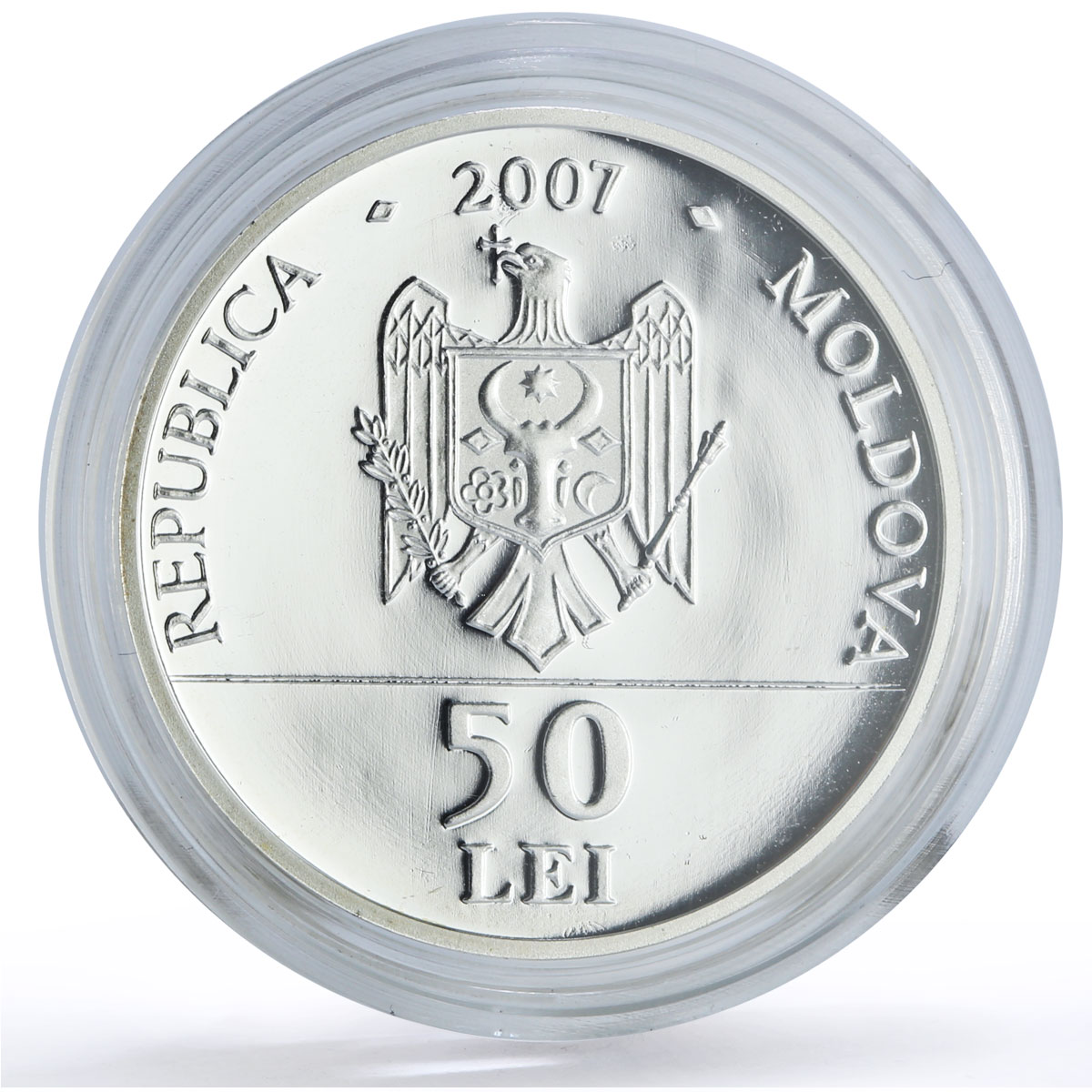 Moldova 50 lei Metropolitan Varlaam Religion Politics proof silver coin 2007