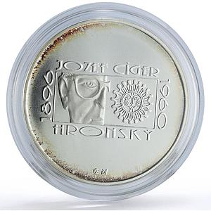 Slovakia 200 korun Writer Josef Ciger Hronsky Literature proof silver coin 1996