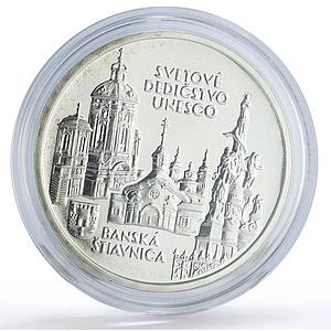Slovakia 200 korun UNESCO UN Heritage Banska Stiavnica Cities silver coin 1997