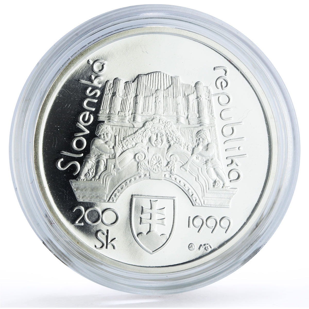 Slovakia 200 korun Philharmonic Music Architecture proof silver coin 1999