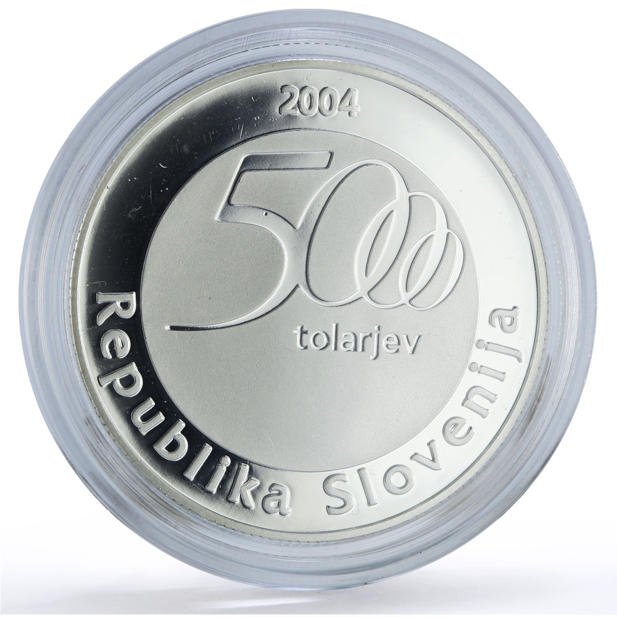 Slovenia 5000 tolarjev Physicist Jurij Vega Science proof silver coin 2004