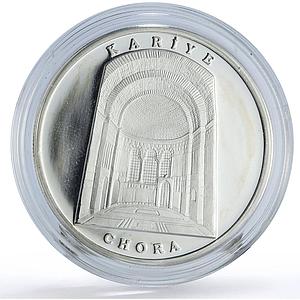 Turkey 30 lira Chora Church Monastery Mosque Minaret proof silver coin 2007