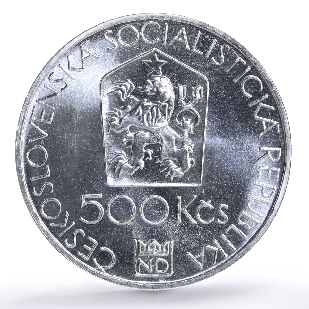 Czechoslovakia 500 korun Prague Theater 100th Anniversary silver coin 1983