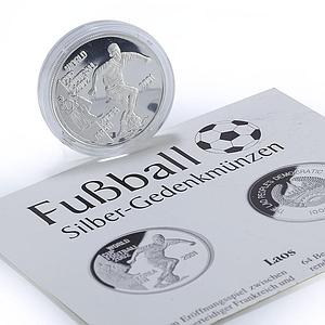 Laos 1000 kip Football World Cup in Korea Japan Player proof silver coin 2001
