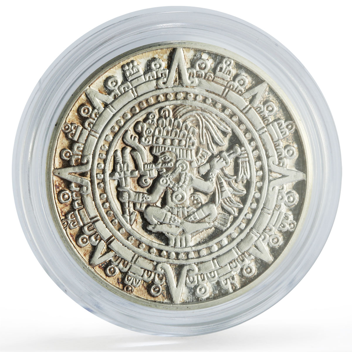 Mexico Olympic Games Aztec Calendar Discobolus Austria Mint silver medal 1968