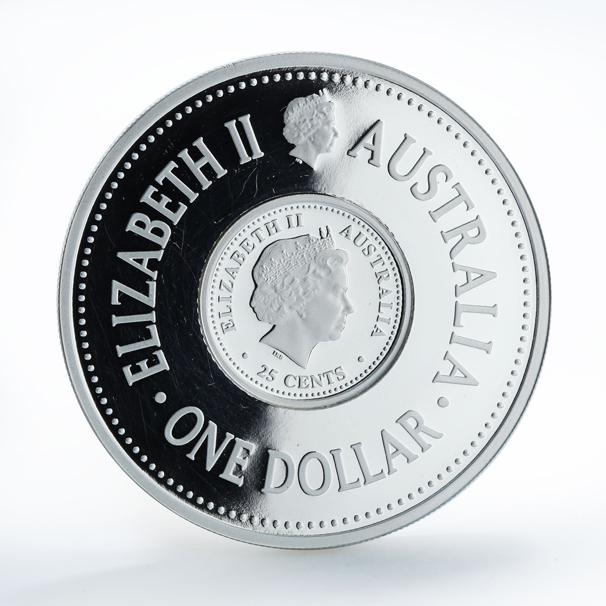 Australia 1 dollar 25 cents FIFA World Cup Holey dollar &amp; Dump silver coin 2006