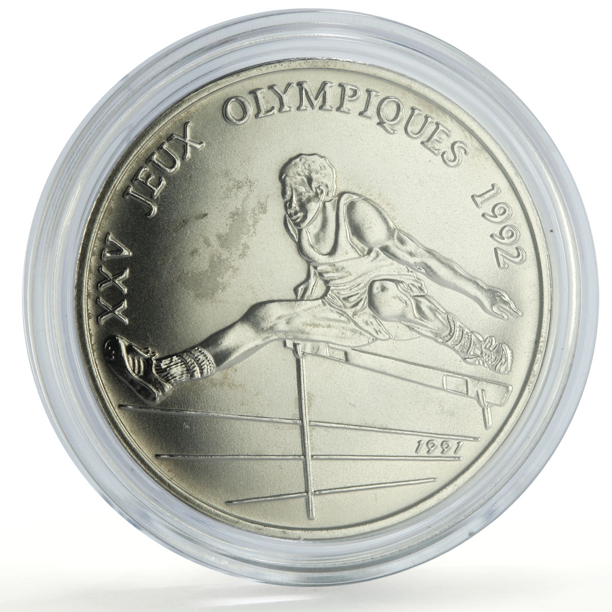 Congo 100 francs Barcelona Summer Olympic Games Hurdling CuNi coin 1991