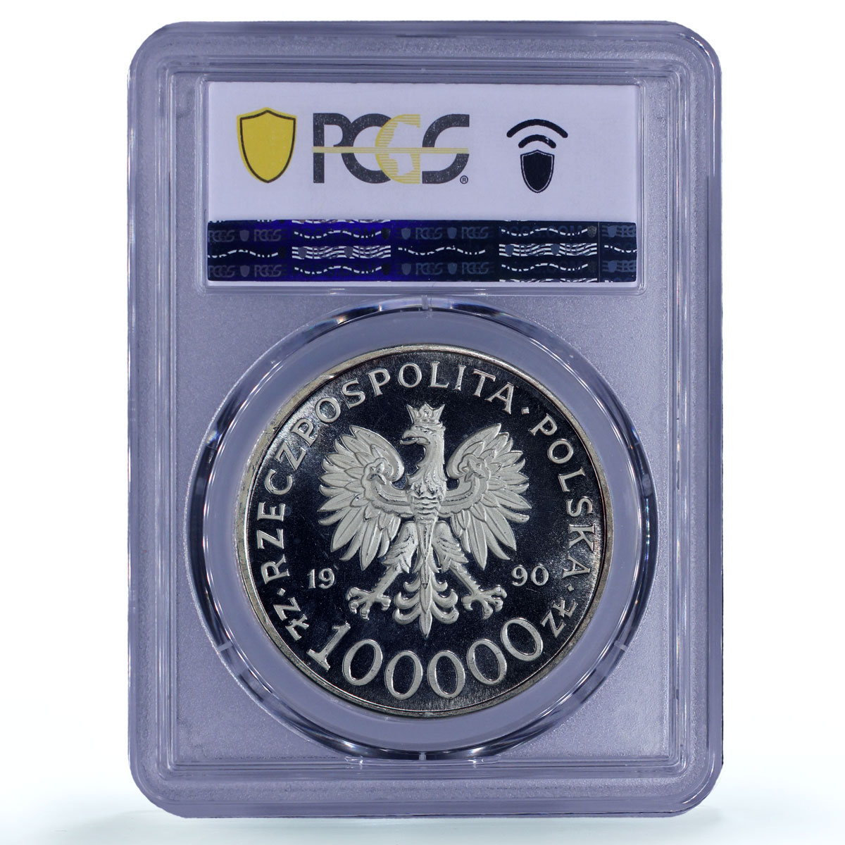 Poland 100000 zlotych Solidarity Society Politics PR66 PCGS silver coin 1990