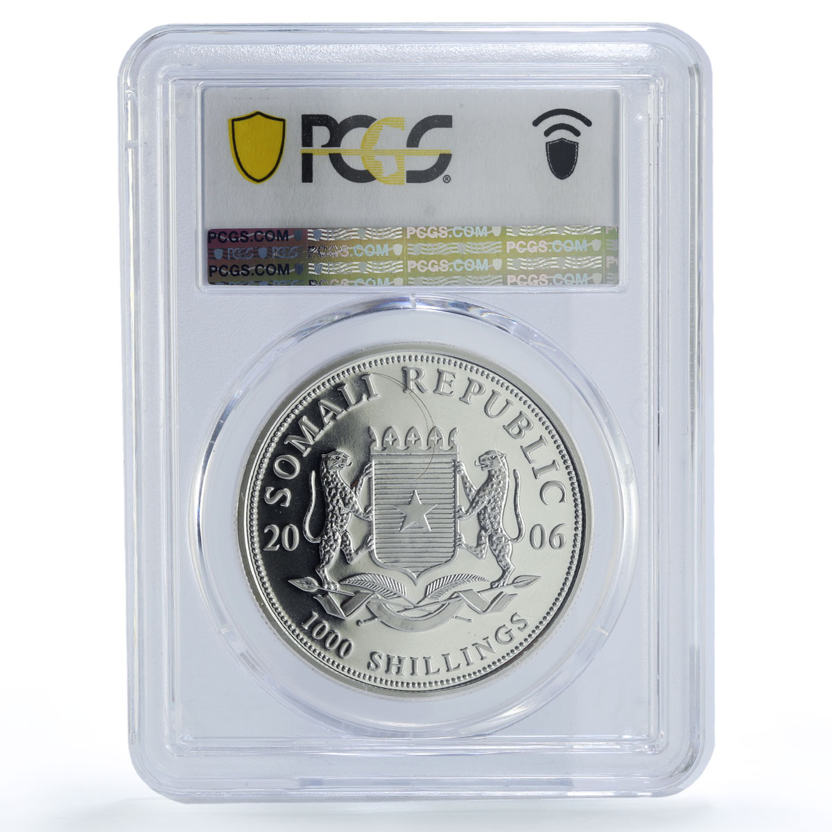 Somalia 1000 shillings African Wildlife Elephant MS69 PCGS silver coin 2006