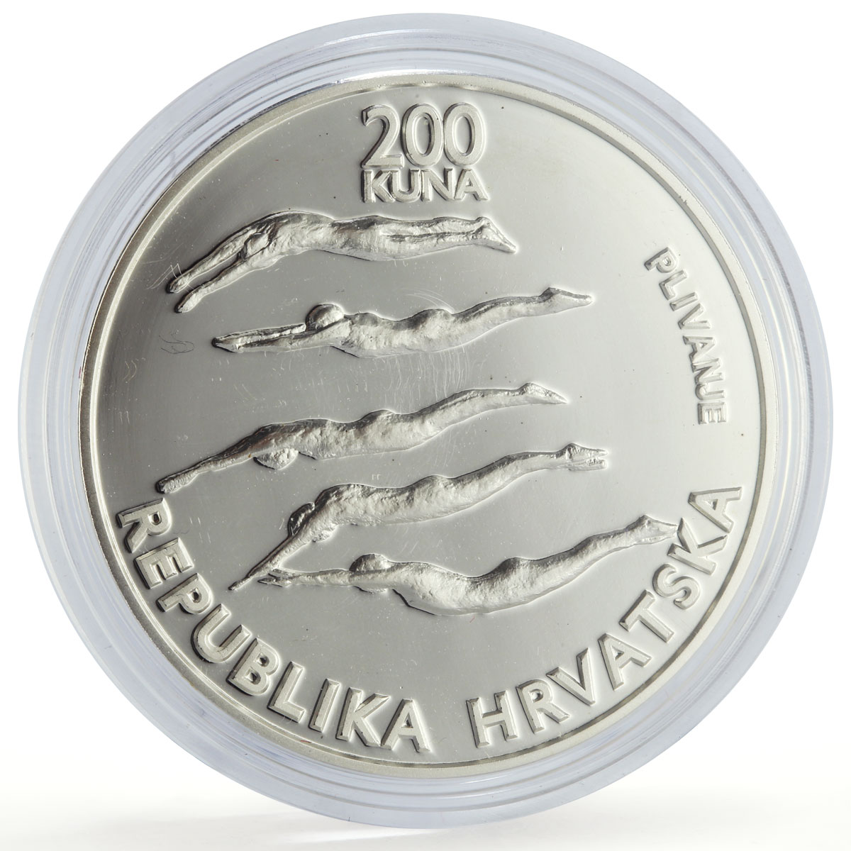 Croatia 200 kuna Atlanta Olympic Games Swimming Basketball silver coin 1996