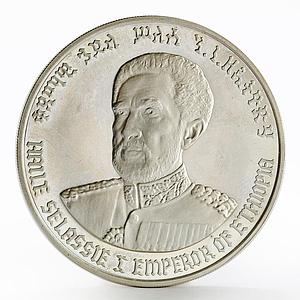 Ethiopia 10 birr Emperor Haile Selassie F-N rare silver coin 1972