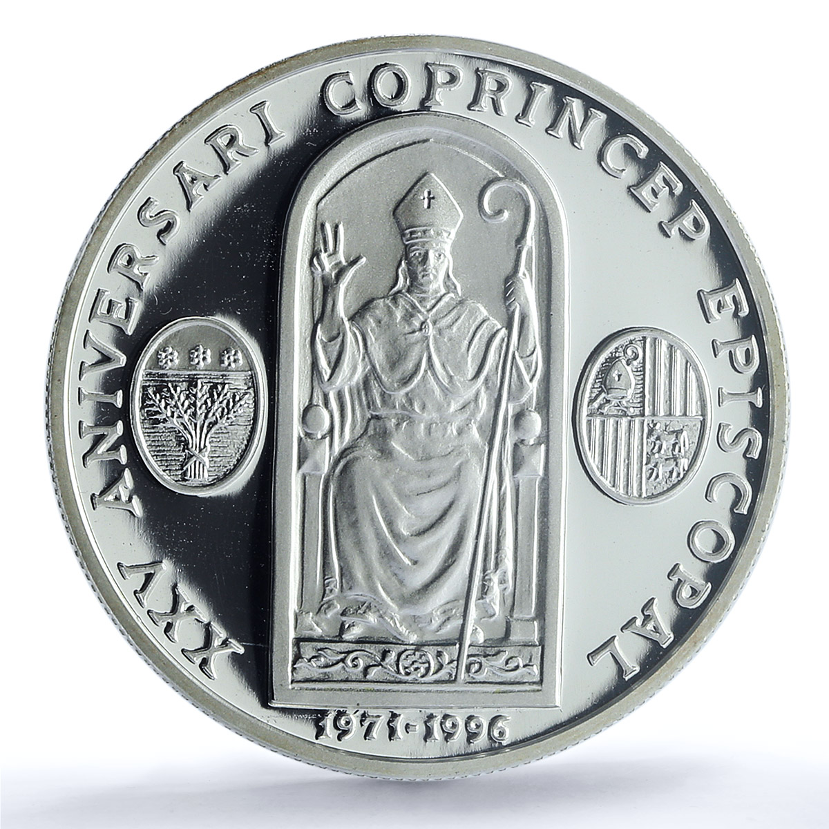 Andorra 10 diners 25 Years Prince Jubilee Bishop PR69 PCGS silver coin 1996 Andorra 10 diners 25 Years Prince Jubilee Bishop PR69 PCGS silver coin 1996