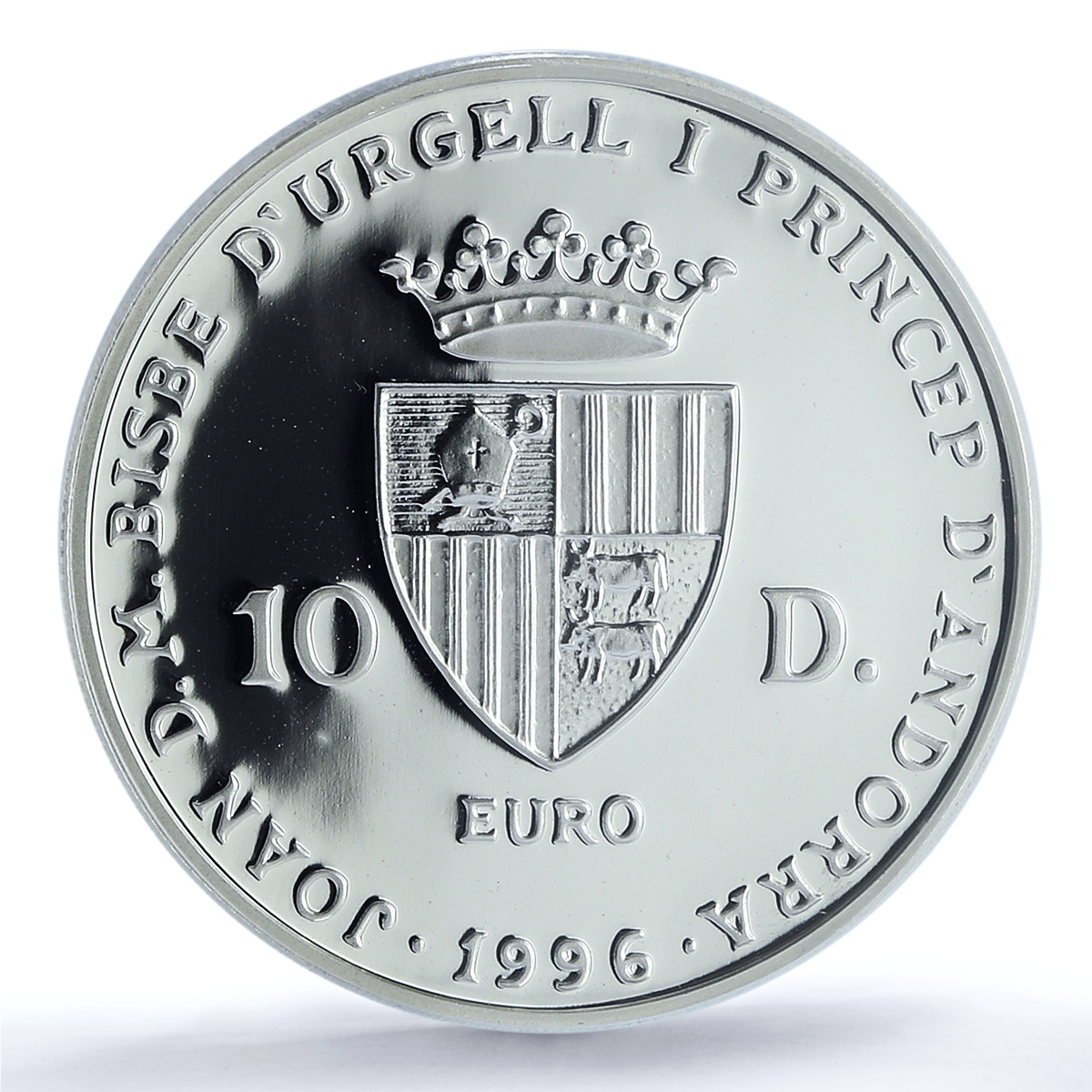 Andorra 10 diners 25 Years Prince Jubilee Bishop PR69 PCGS silver coin 1996 Andorra 10 diners 25 Years Prince Jubilee Bishop PR69 PCGS silver coin 1996