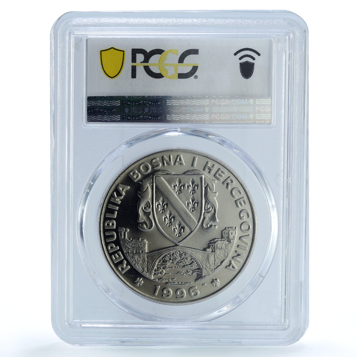 Bosnia 500 dinara Long Jumper KM-52 Atlanta Olympics MS 66 PCGS CuNi coin 1996 Bosnia 500 dinara Long Jumper KM-52 Atlanta Olympics MS 66 PCGS CuNi coin 1996