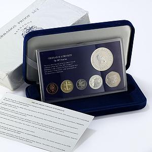 Barbados set 6 coins 25th Anniversary of Central Bank sea proof 1997