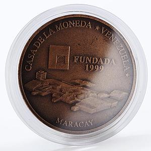 Venezuela 3000 bolivares Mint House Complex Bank bronze coin 1999