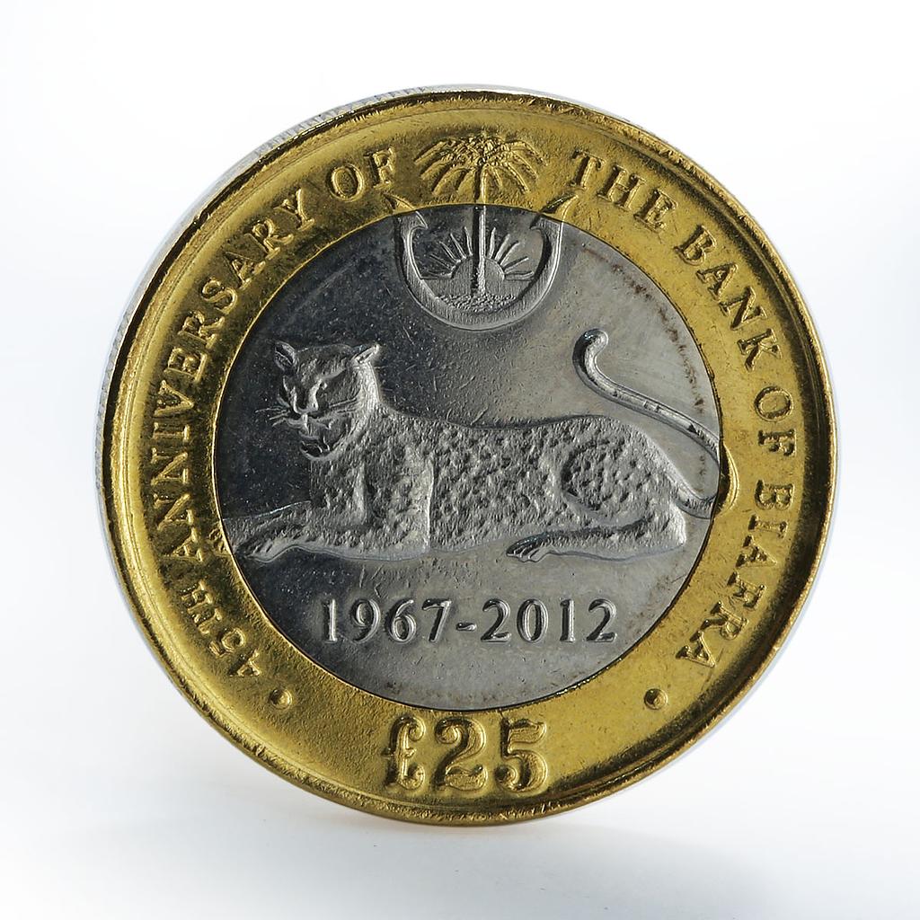 Biafra 25 pounds 45 Years Bank Biafra bimetal coin 2012