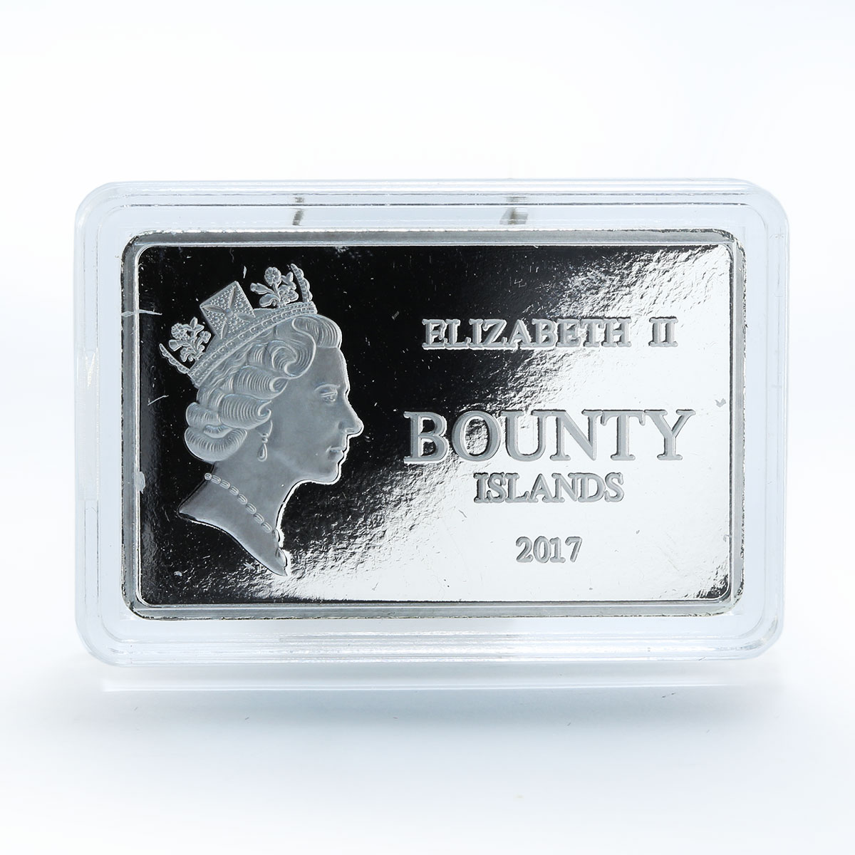 Bounty Islands New Zealand 10 dollars Royal albatross bird rectangular coin 2017