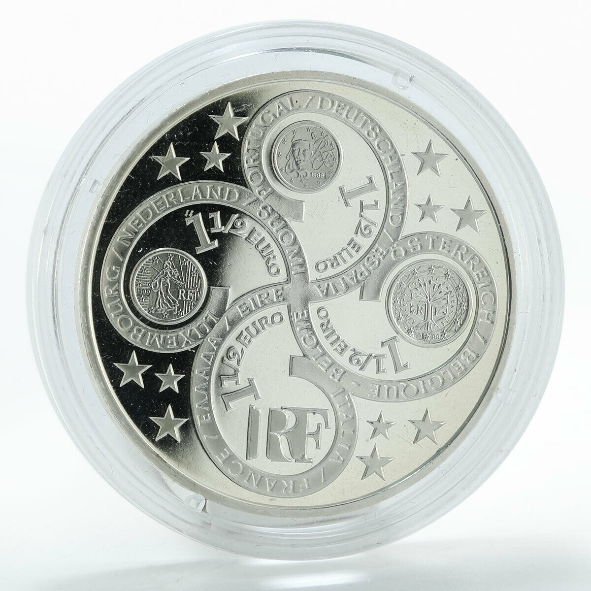 France 1½ Euro Introduction of the Euro silver coin 2003