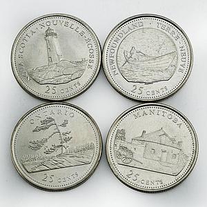 Canada 25 cents Set of 12 coins 125 Years of the Confederation 1992