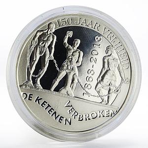 Netherlands Antilles 5 gulden Abolition of Slavery silver proof coin 2013