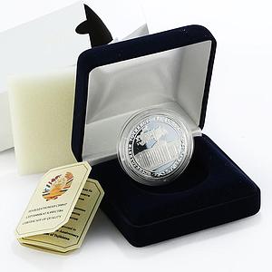 Tajikistan 5 somoni 15th Anniversary of Independence Parliament silver coin 2006