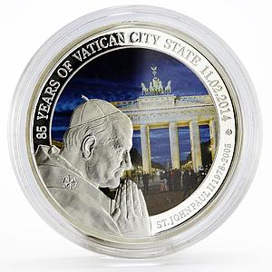 Benin 500 francs 85 Years of Vatican State Pope John Paul II silver coin 2014