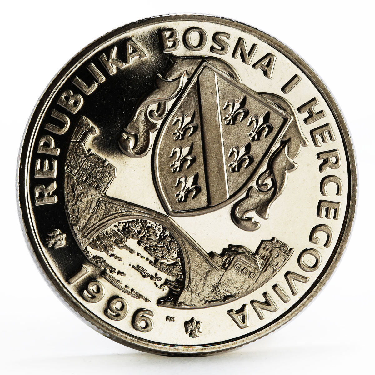 Bosnia and Herzegovina 500 dinara Atlanta Olympics Fencers nickel coin 1996