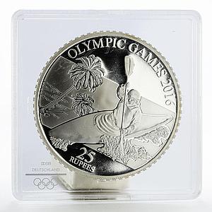 Seychelles 25 rupees Rio de Janeiro Olympic Games series Rowing silver coin 2013