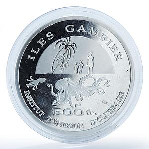 Gambier Island 500 francs Institute Of Overseas Emission silver plated 2014