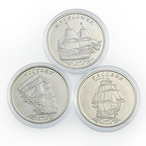 Gilbert Islands set of 3 coins Ships 2014