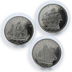 Gilbert Islands set of 3 coins Ships Resolution Endeavour Trinidad 2014