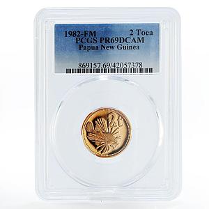 Papua New Guinea 2 toea Lion Fish PR69 PCGS proof bronze coin 1982