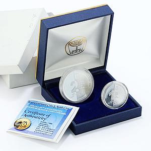 Israel set of 2 coins 60th Anniversary of State Independence silver coins 2008