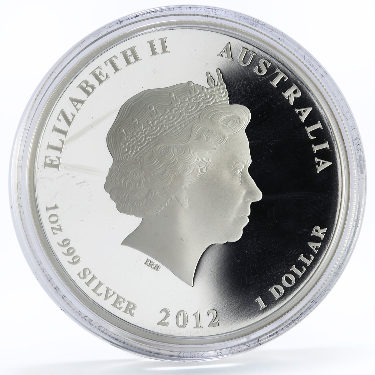Australia 1 dollar Lunar Calendar series II Year of the Dragon silver coin 2012
