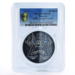 Belarus 20 rubles Zodiac Singns series Libra MS70 PCGS silver coin 2013