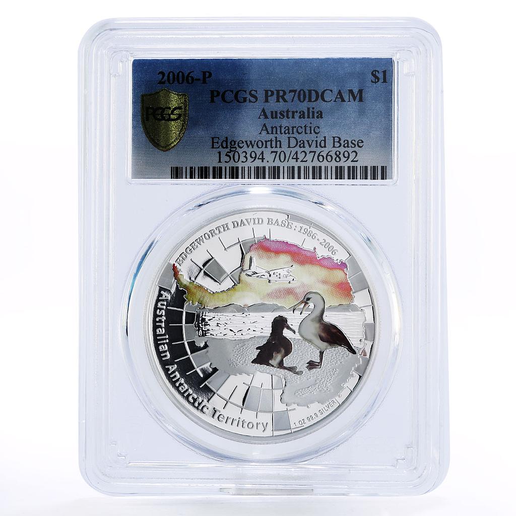 Australia 1 dollar Antarctic Albatrosses David Base PR70 PCGS silver coin 2006