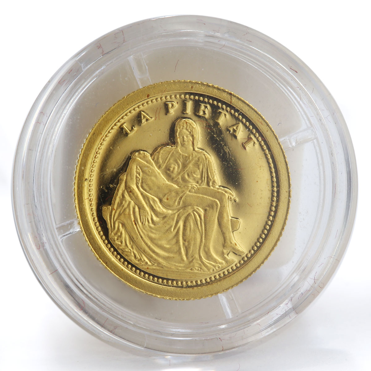 Andorra 2 dinars La Pietat Michelangelo Statue Art gold coin 2008
