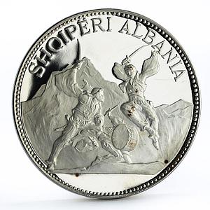 Albania 25 leke 500th Anniversary of Lissi Skanderbeg Victory silver coin 1970