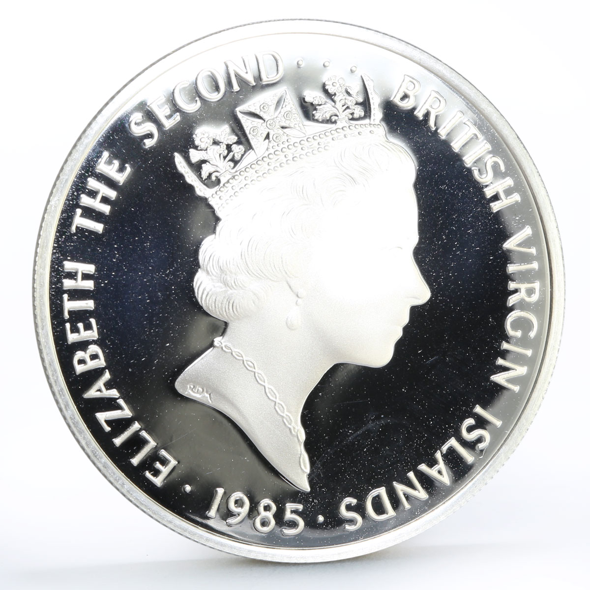 British Virgin Islands 20 dollars Gold Monstrance proof silver coin 1985